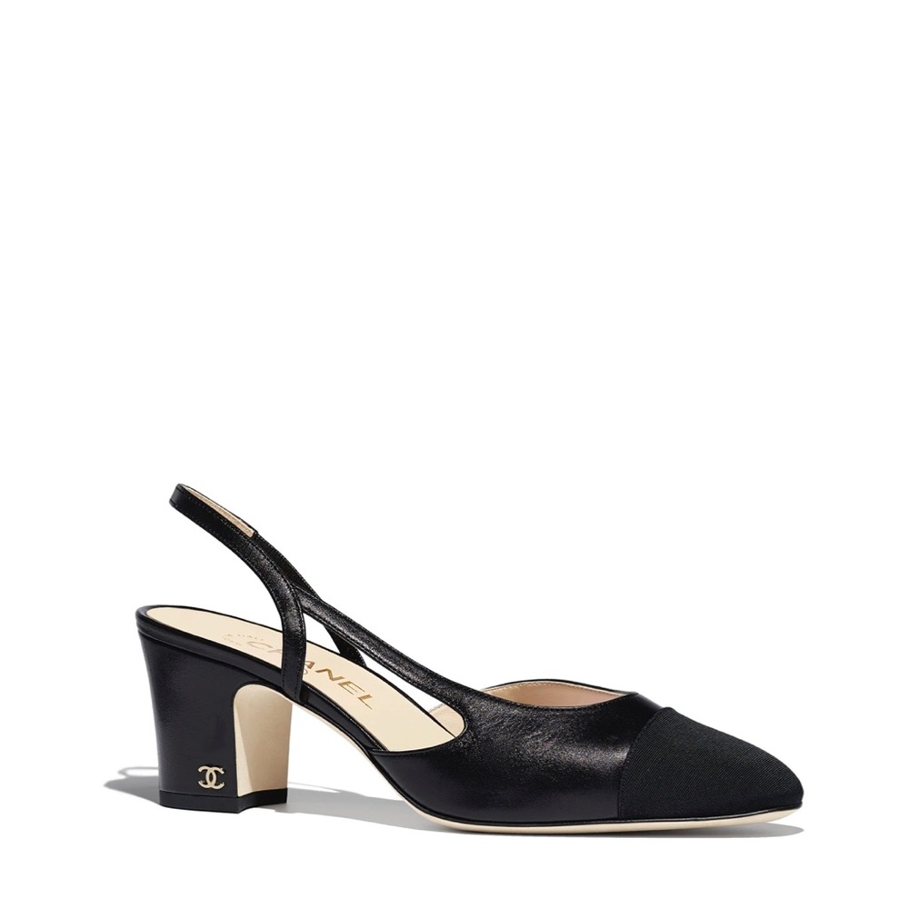 Chanel slingbacks- all black